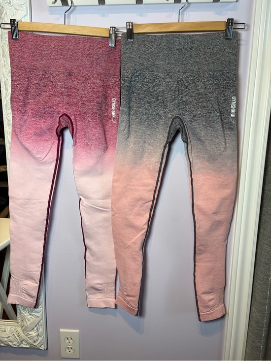 Gymshark Pants - Gymshark Women’s Ombre Seamless Leggings - Rose Pink & Heather Gray XS